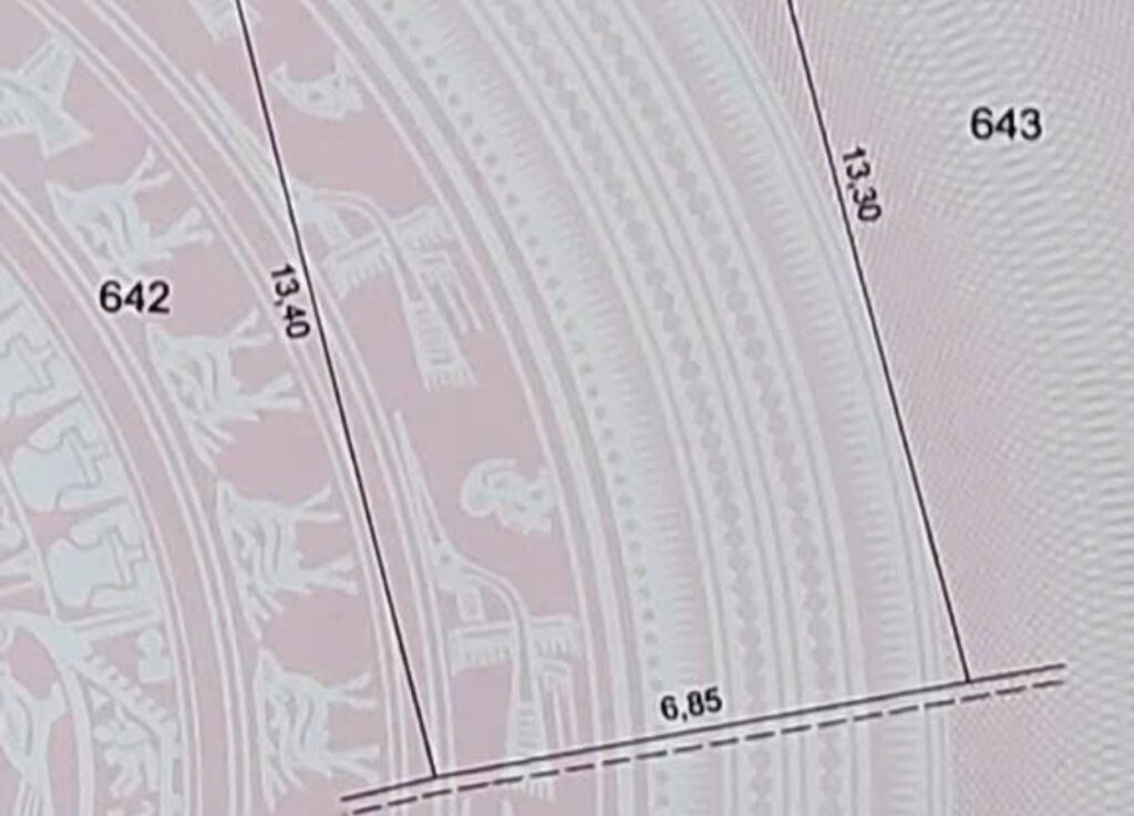 Bản vẽ lô đất nền Trần Thị Thơm rộng 6.85m, dài 13.40m